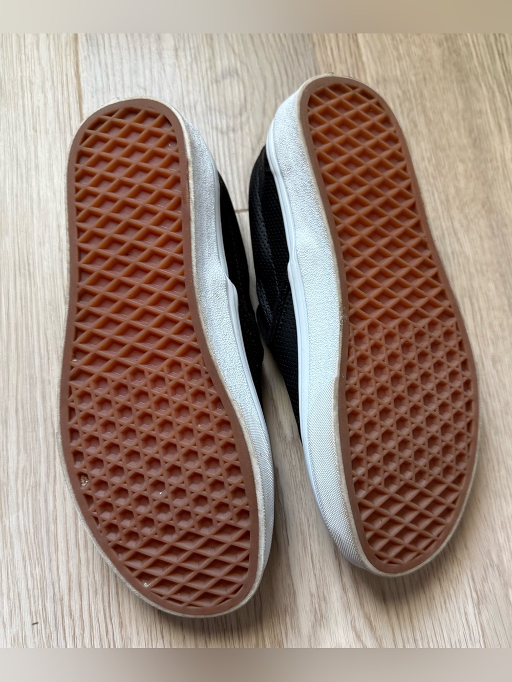 Vans Black Perforated Leather Slip-On Sneakers - Picture 5 of 5